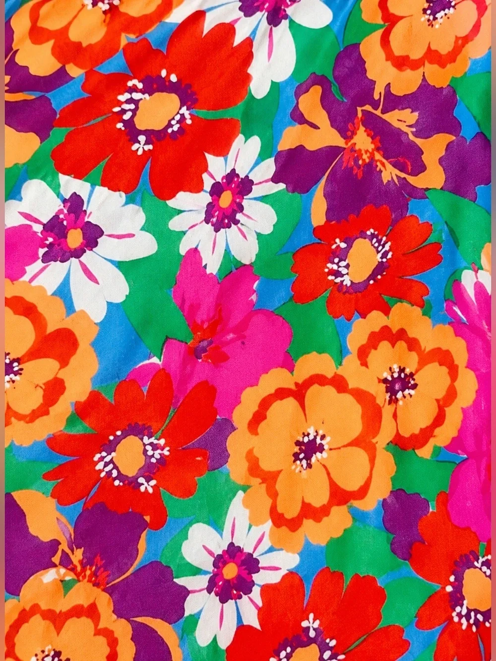 Unique Vintage Colorful 70s Abstract Floral Everyone’s Desire Dress, Small, NWT!